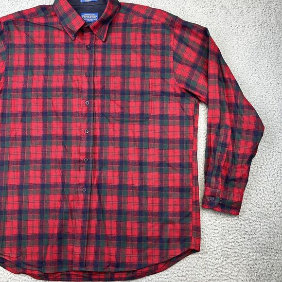 Pendleton Red and Black Plaid Casual Button Down Shirt - Picture 3 of 14